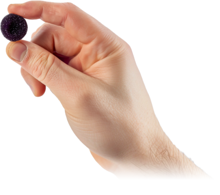 hand holding an Elevatibles gummy